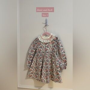 Janie and Jack Floral Dress with Ruffle Collar